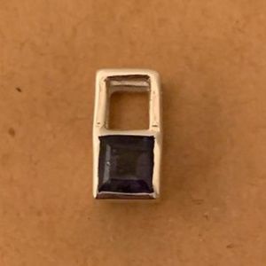Handmade, Small Faceted Iolite Silver Pendant